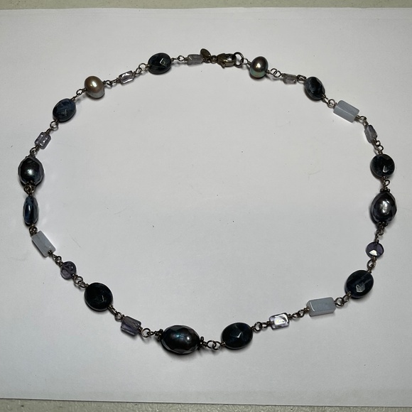 Collier Long 24" Silpada En Argent Sterling 925 - Perles Cuivre, Laiton, Coquille - NEUF Sans Emballage